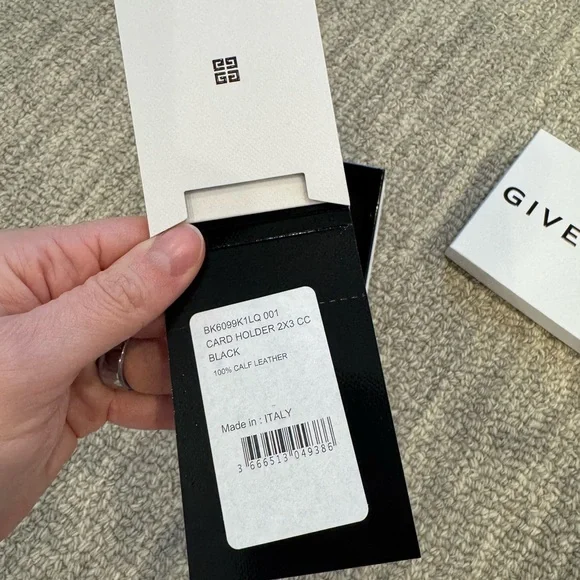 Givenchy Black 4G Embossed Leather Card Holder